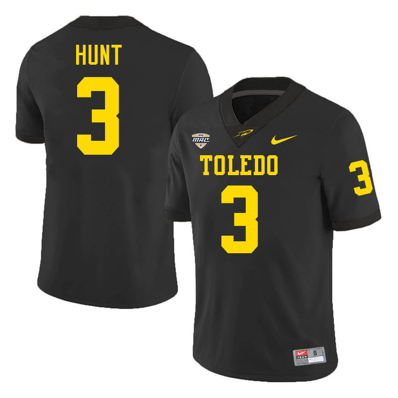 Kareem Hunt Toledo Jersey,Toledo Rockets #3 Kareem Hunt Jersey Youth College-Black